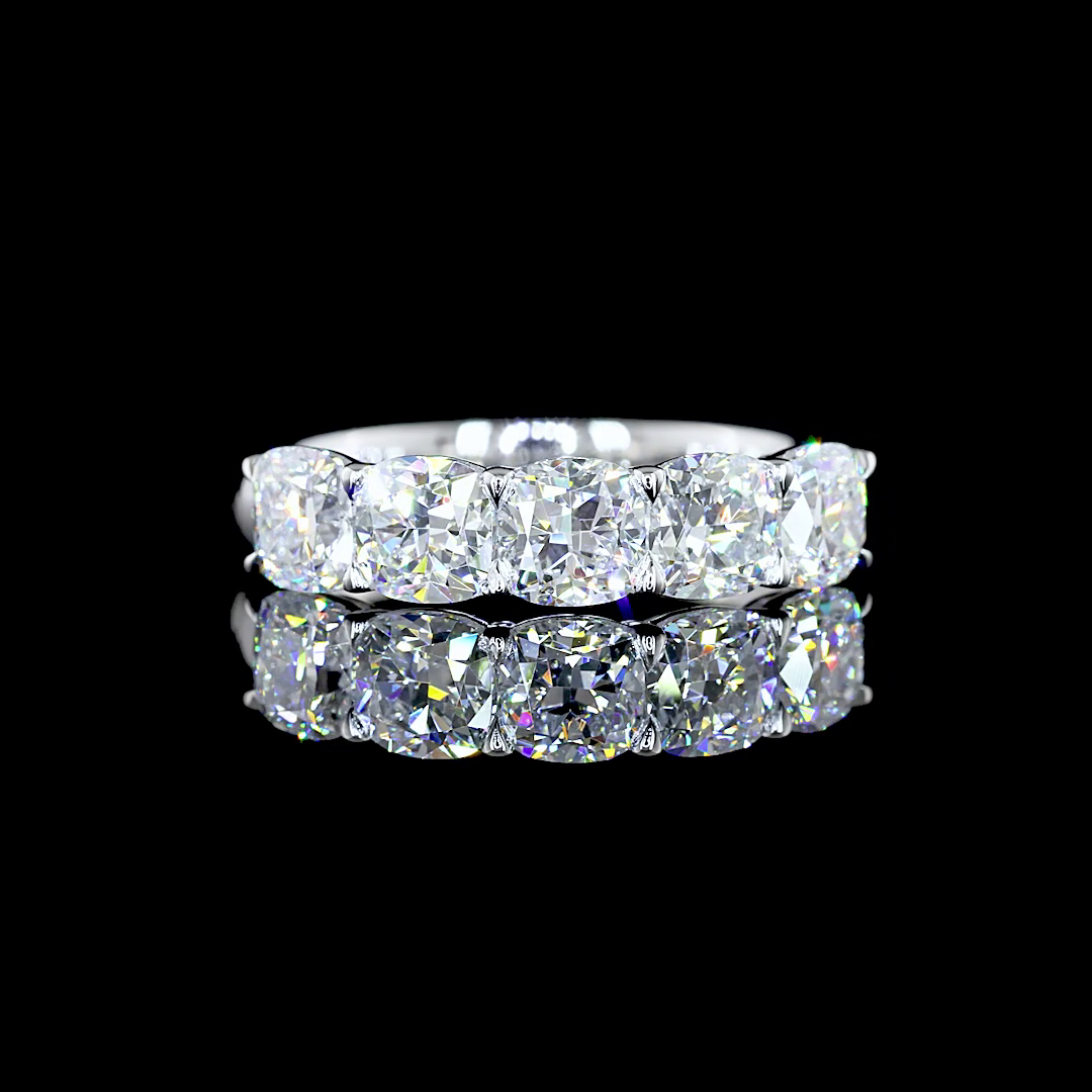 2ctw Prong Cushion Five Stone Band