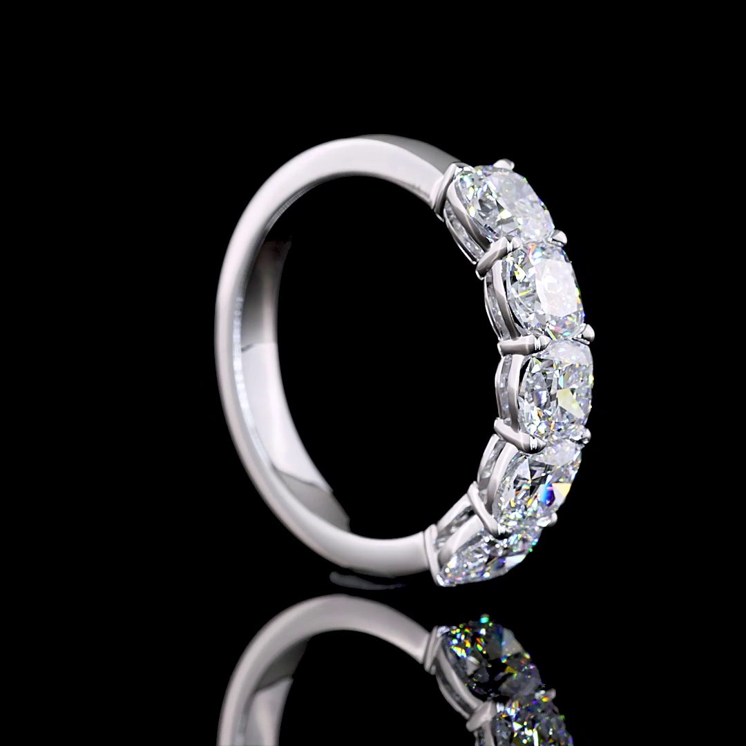2ctw Prong Cushion Five Stone Band