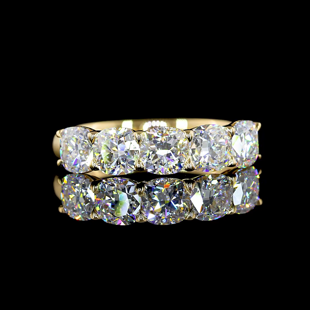 2ctw Prong Cushion Five Stone Band