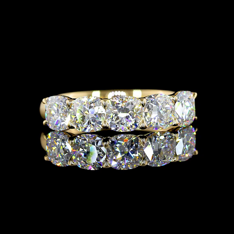 2ctw Prong Cushion Five Stone Band