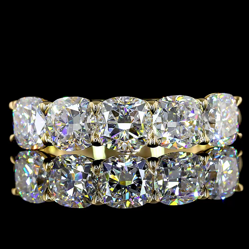 2ctw Prong Cushion Five Stone Band