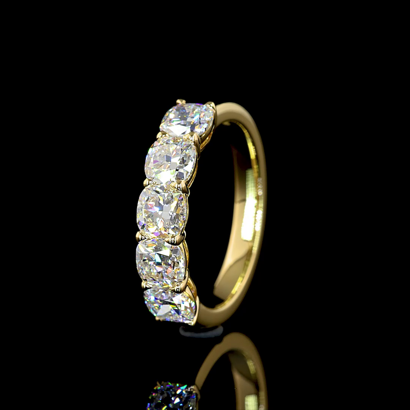 2ctw Prong Cushion Five Stone Band