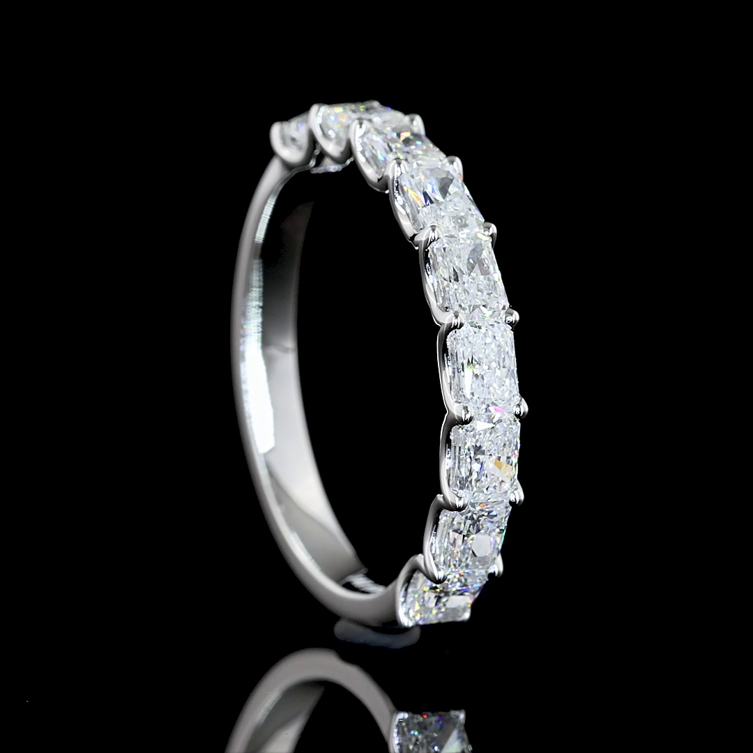 1ctw Prong East West Radiant Half Eternity Band