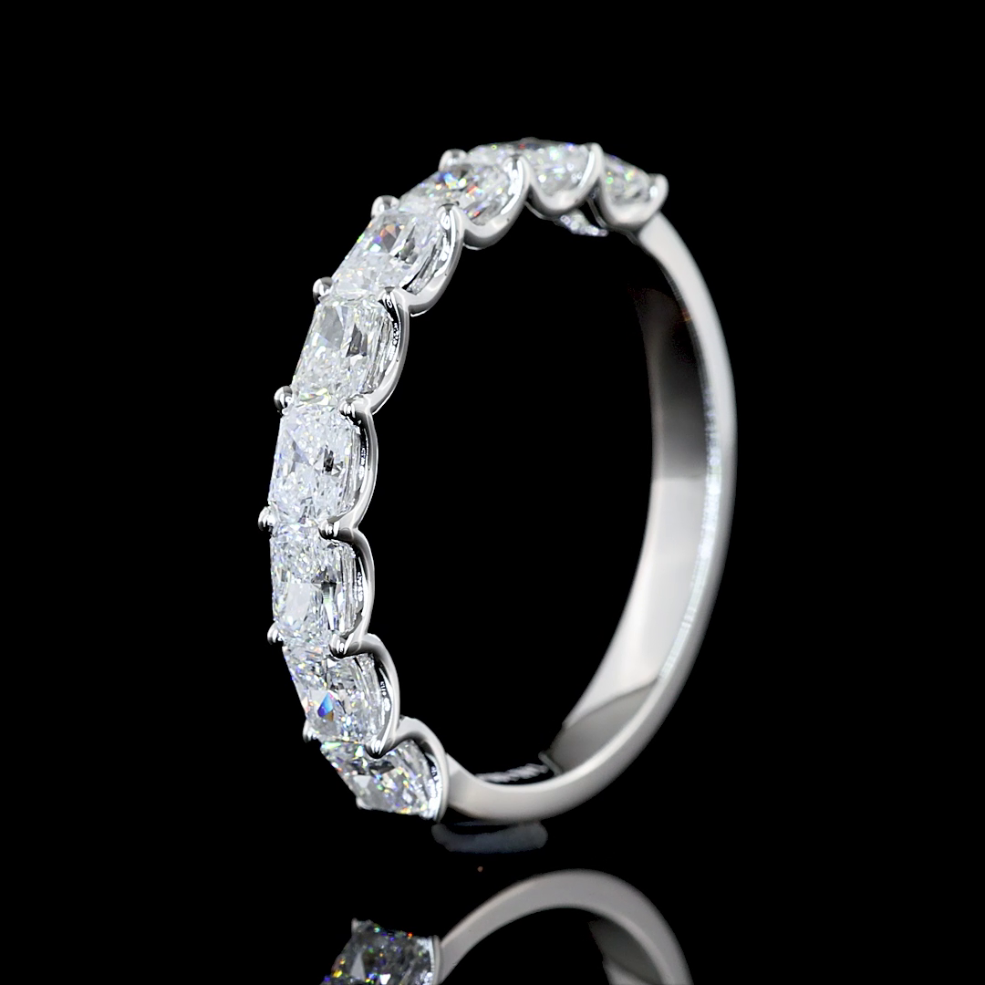 1ctw Prong East West Radiant Half Eternity Band