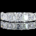 3ctw Asscher Prong Diamond Half Eternity Band