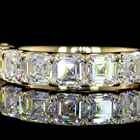 3ctw Asscher U Prong Diamond Half Eternity Band