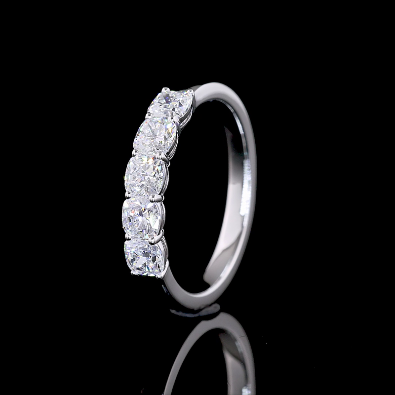 1ctw Prong Cushion Five Stone Band