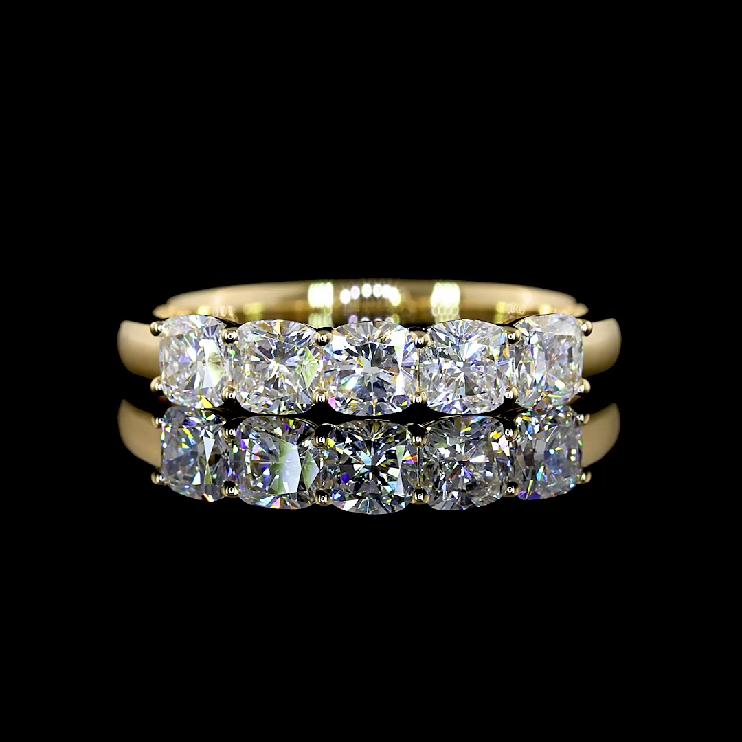 1ctw Prong Cushion Five Stone Band