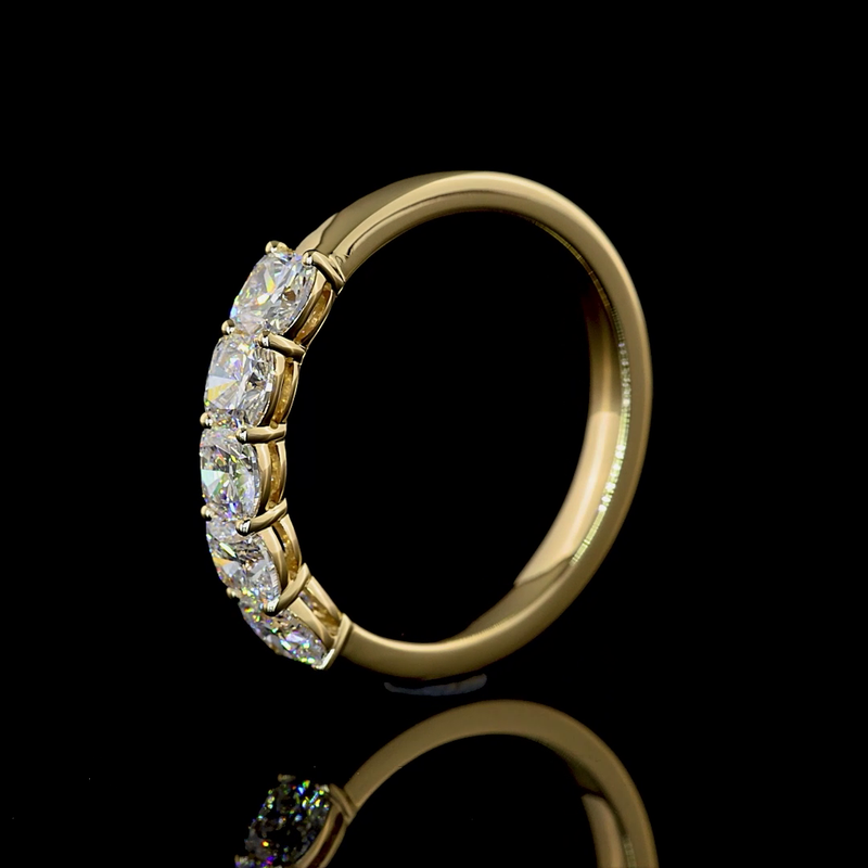 1ctw Prong Cushion Five Stone Band