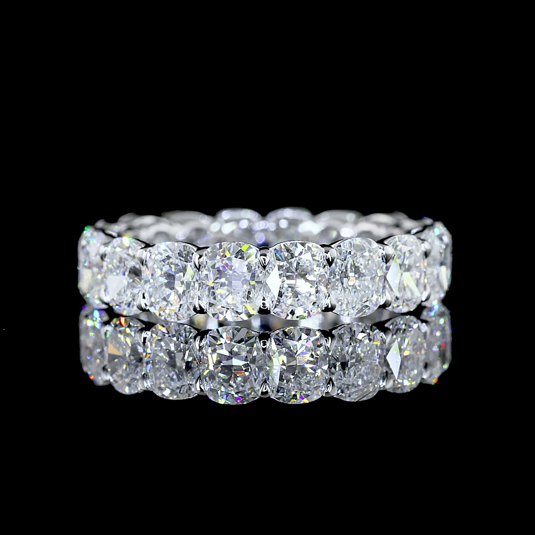 5ctw Cushion Prong Diamond Eternity Band