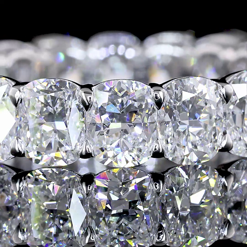 5ctw Cushion Prong Diamond Eternity Band