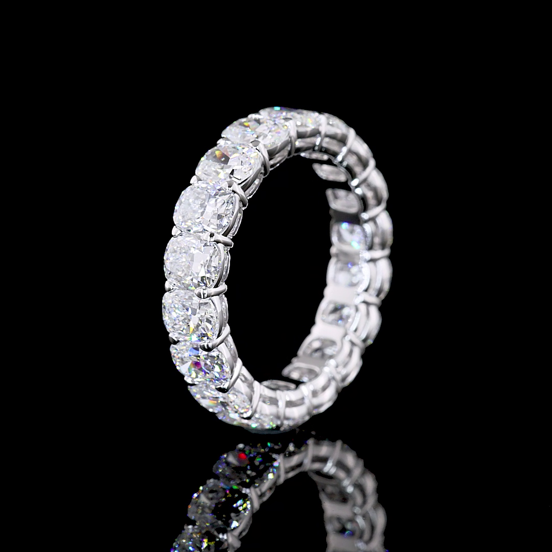 5ctw Cushion Prong Diamond Eternity Band