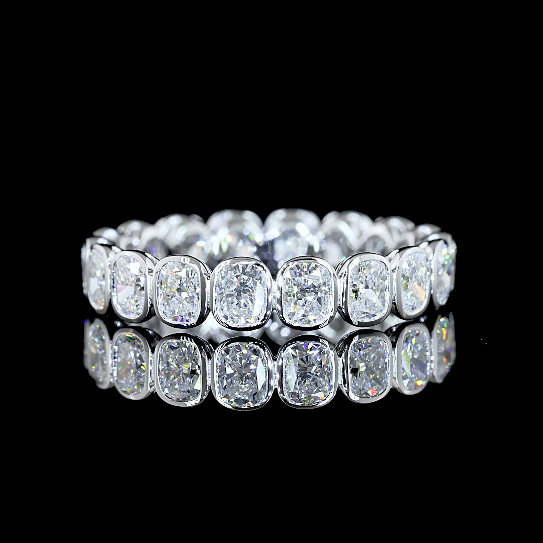 2ctw Bezel Cushion Eternity Band