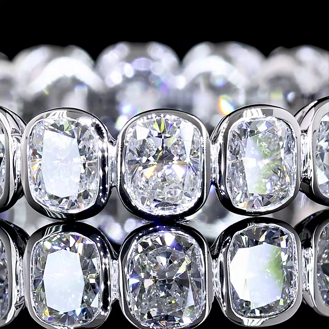 2ctw Bezel Cushion Eternity Band