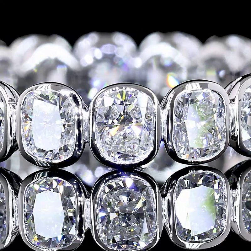 2ctw Bezel Cushion Eternity Band