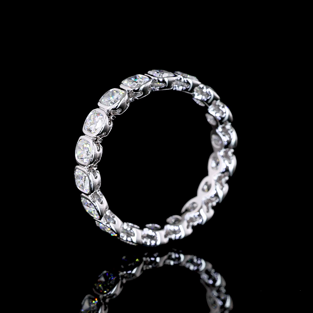 2ctw Bezel Cushion Eternity Band
