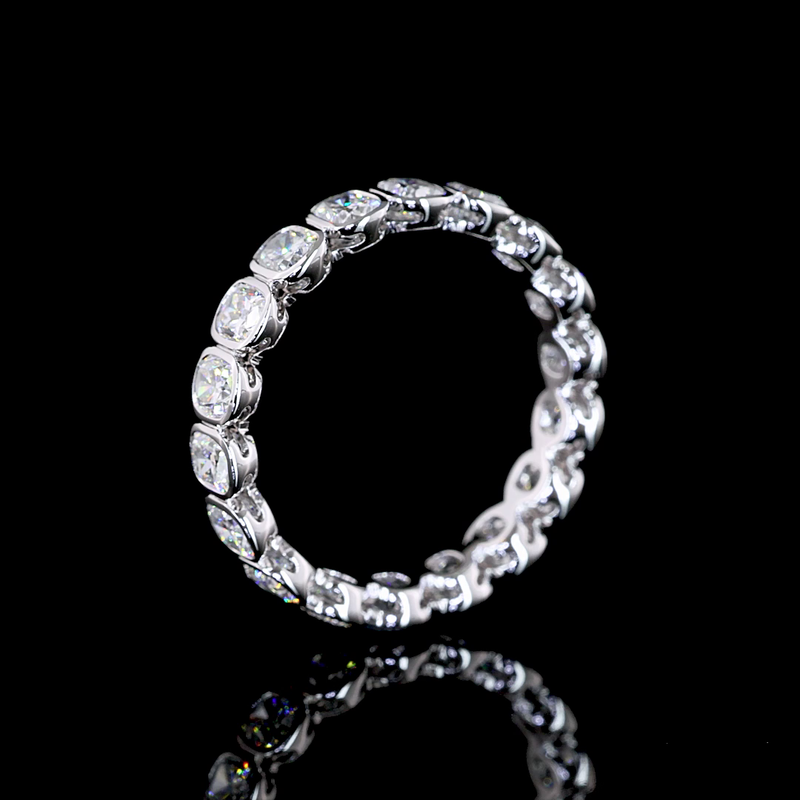 2ctw Bezel Cushion Eternity Band