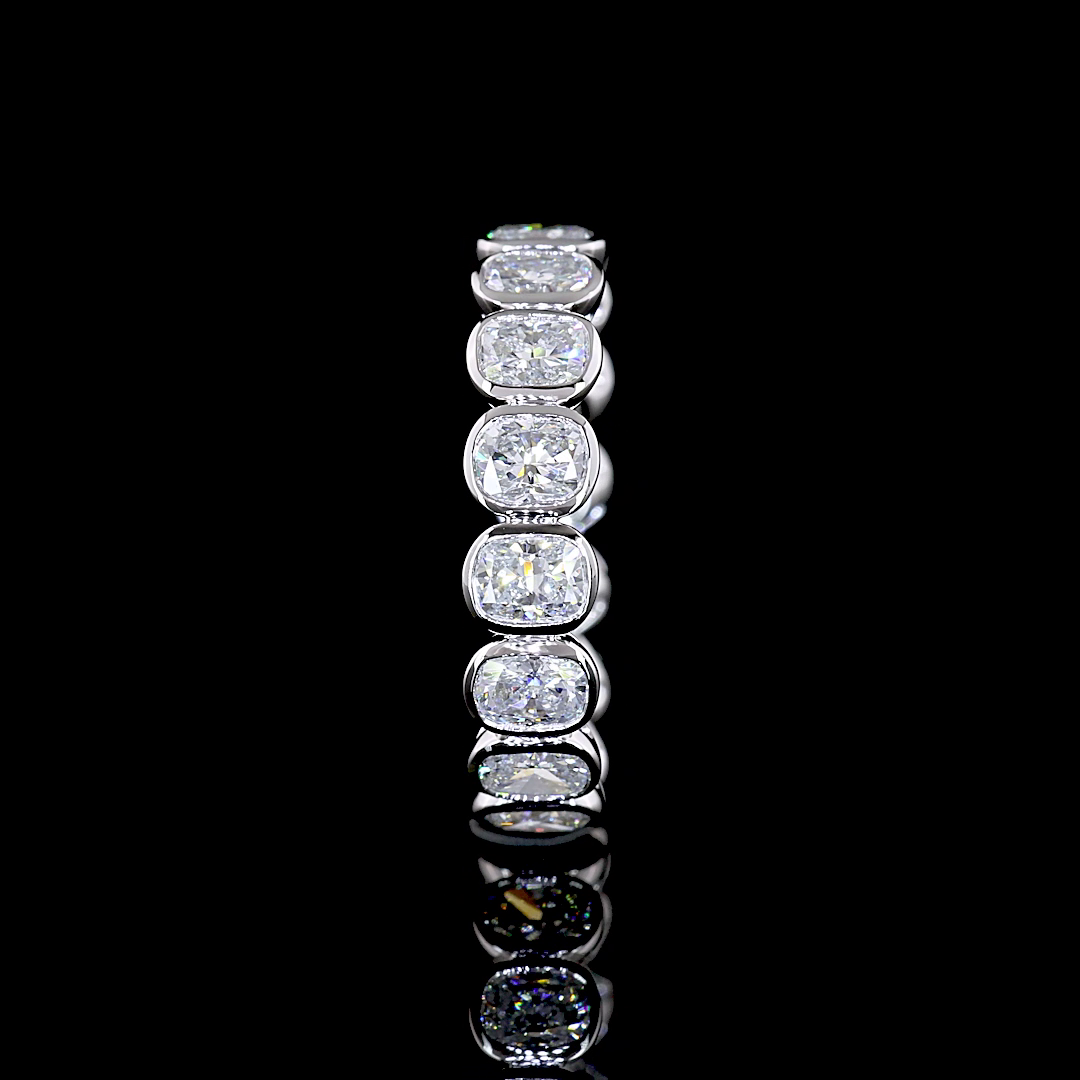 3ctw Cushion Bezel Diamond Eternity Band
