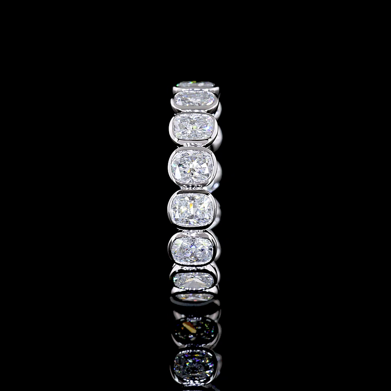 3ctw Cushion Bezel Diamond Eternity Band