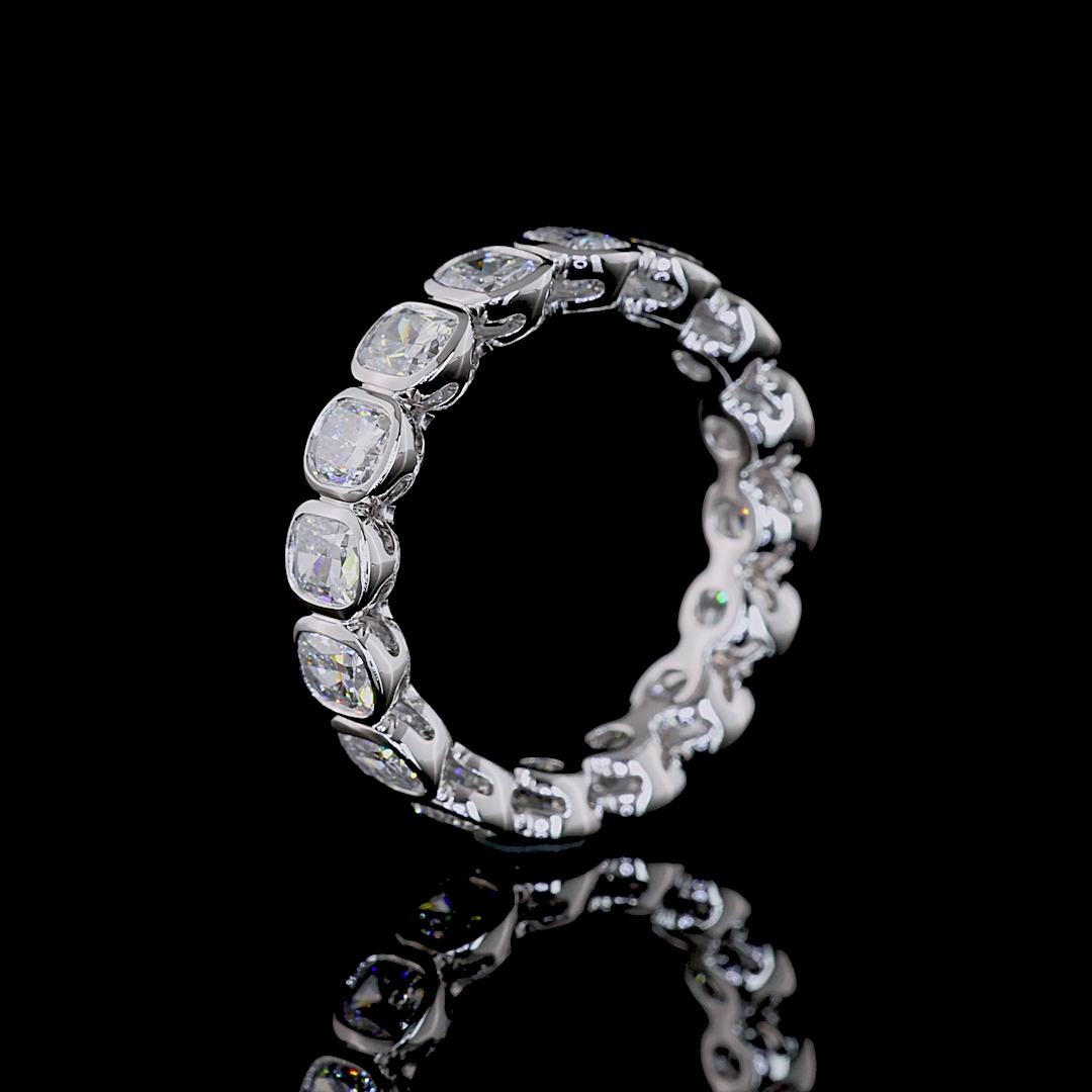3ctw Cushion Bezel Diamond Eternity Band