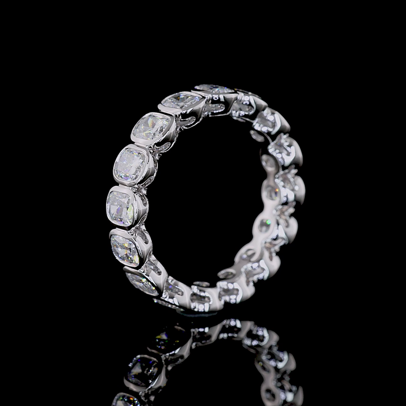 3ctw Cushion Bezel Diamond Eternity Band