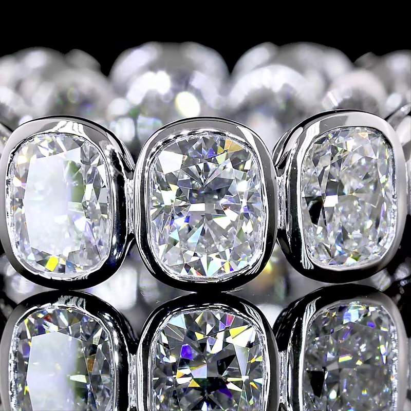 5ctw Cushion Bezel Diamond Eternity Band