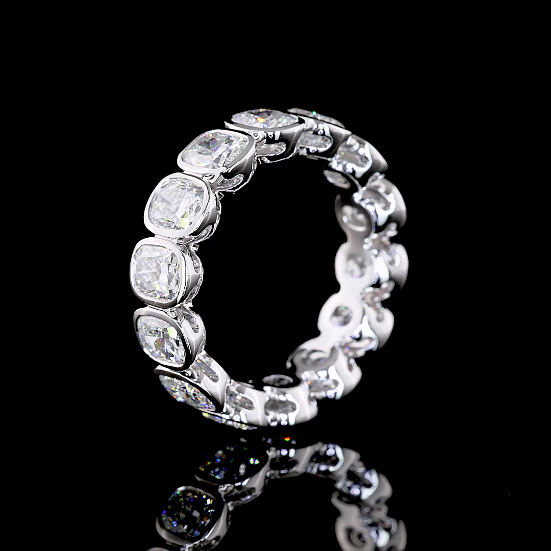 5ctw Cushion Bezel Diamond Eternity Band
