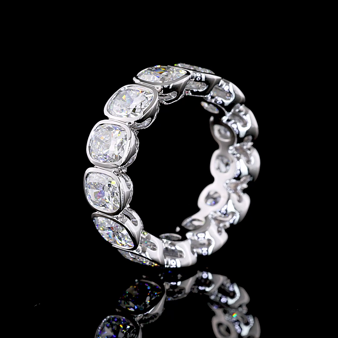 7ctw Cushion Bezel Diamond Eternity Band