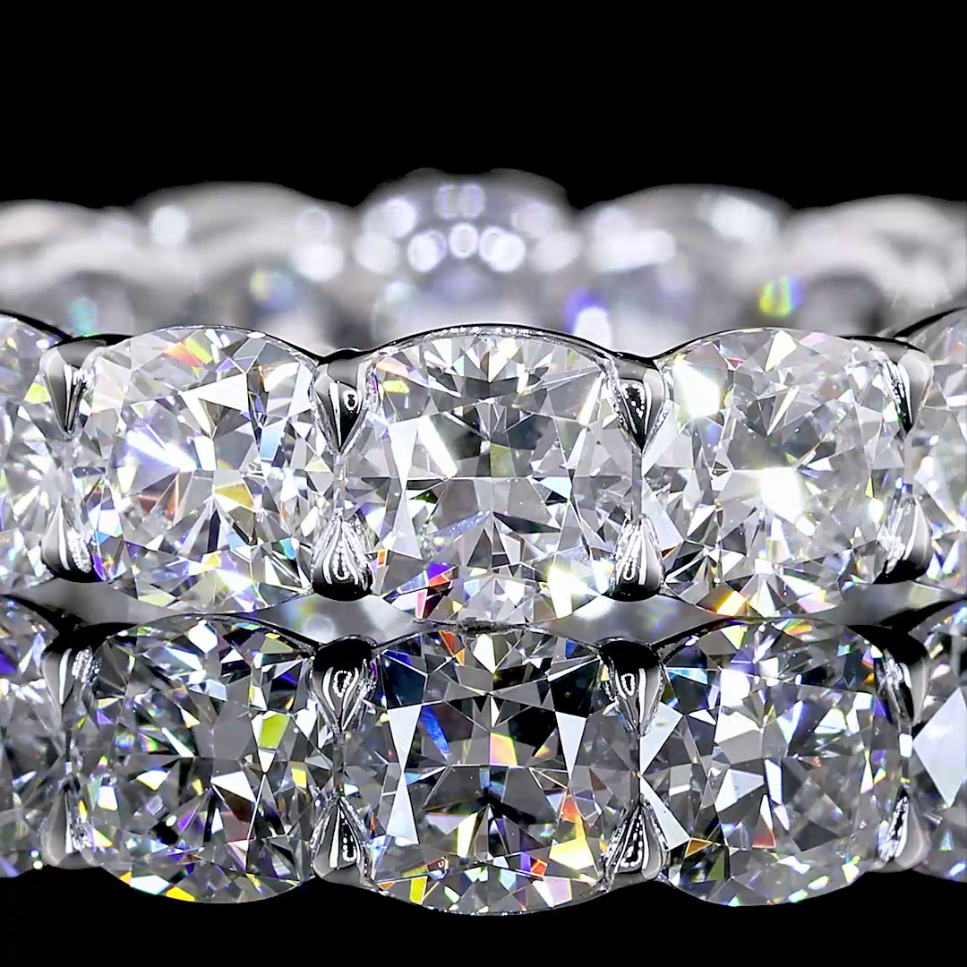 5ctw Cushion Prong Diamond Eternity Band