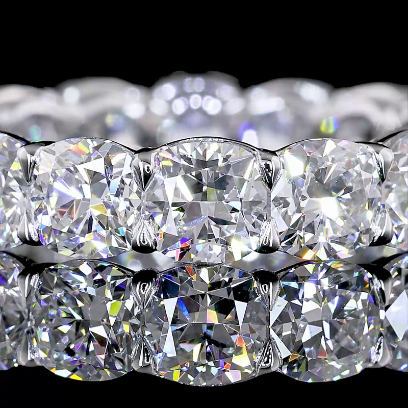 5ctw Cushion Prong Diamond Eternity Band