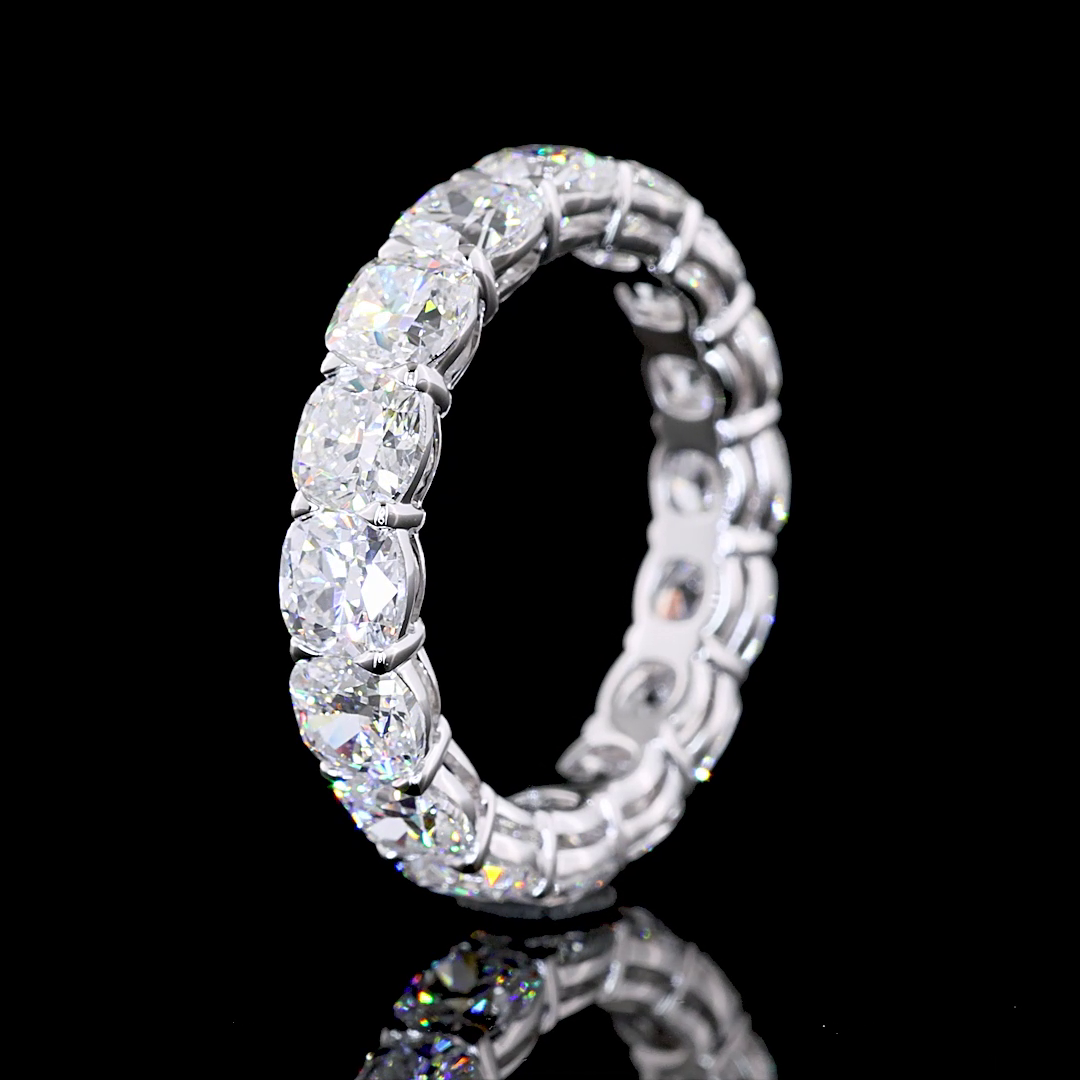 5ctw Cushion Prong Diamond Eternity Band