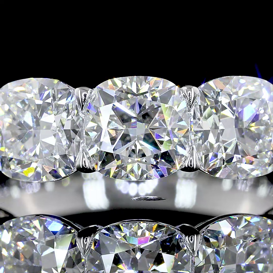5ctw Cushion Prong Diamond Half Eternity Band