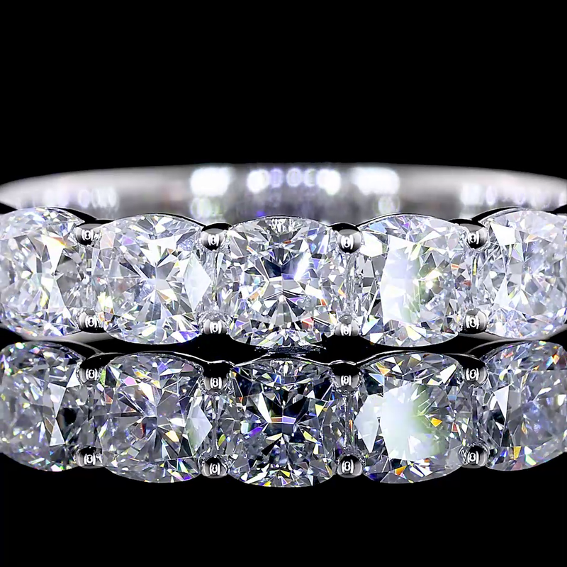1ctw Prong Cushion Seven Stone Band