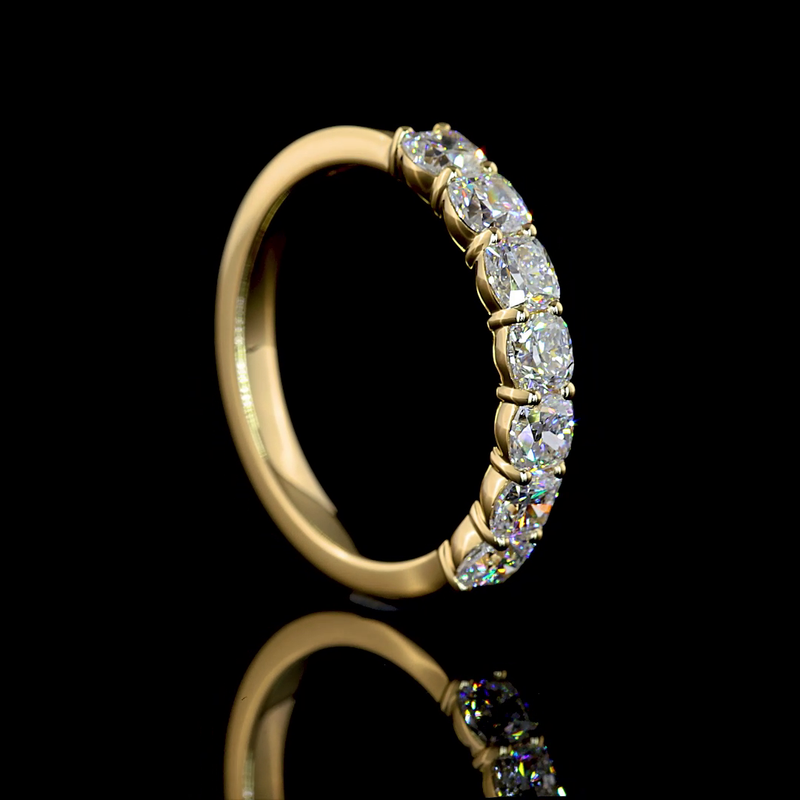 1ctw Prong Cushion Seven Stone Band