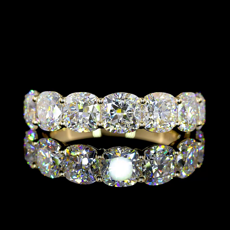 3-3/4ctw Prong Cushion Seven Stone Band