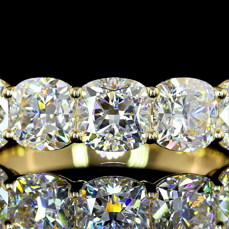 3-3/4ctw Prong Cushion Seven Stone Band