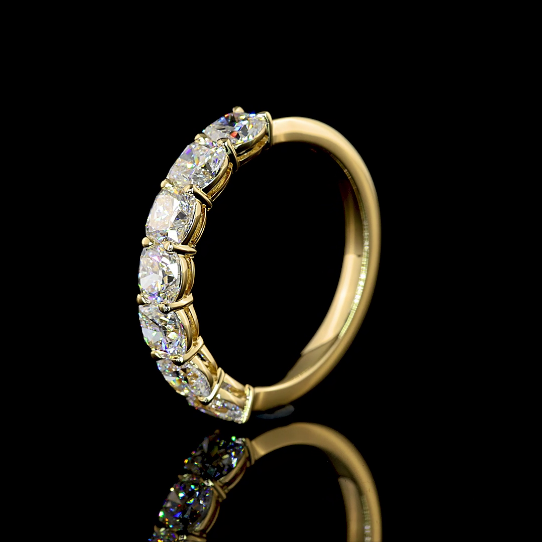 2ctw Prong Cushion Seven Stone Band