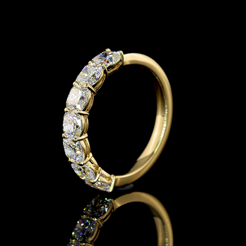 2ctw Prong Cushion Seven Stone Band