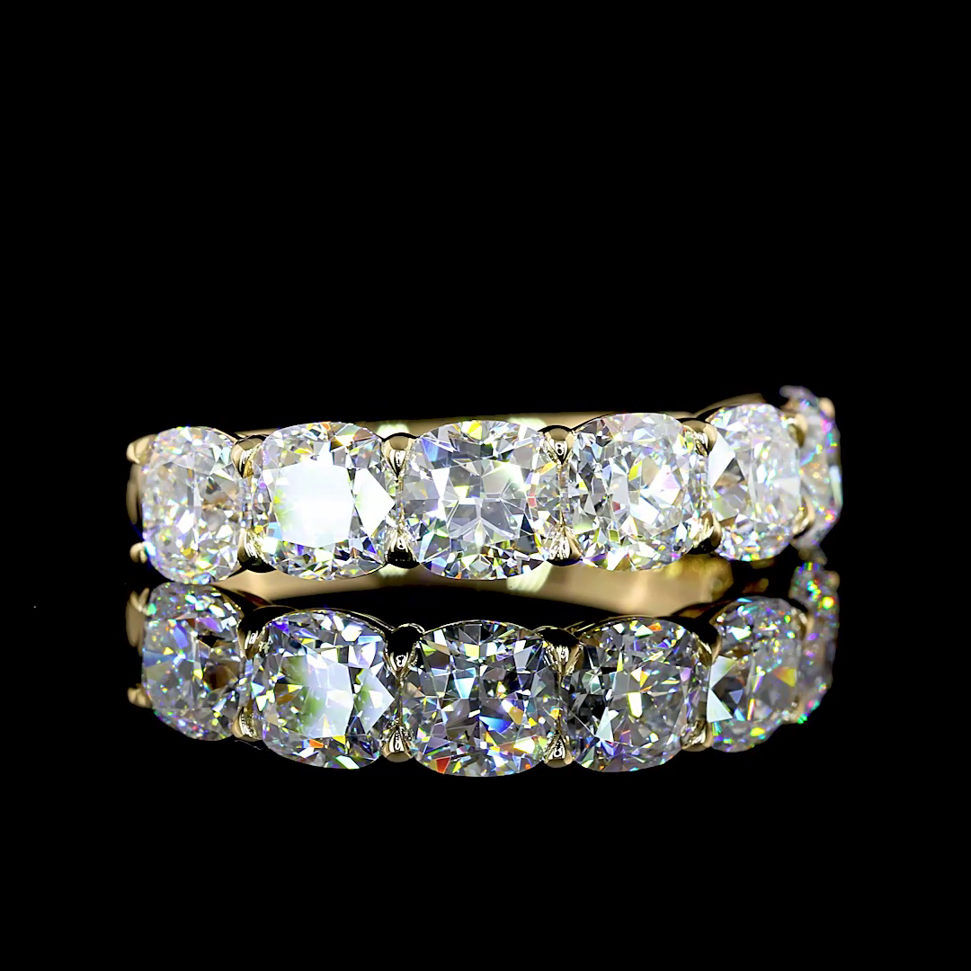 3-1/4ctw Prong Cushion Seven Stone Band