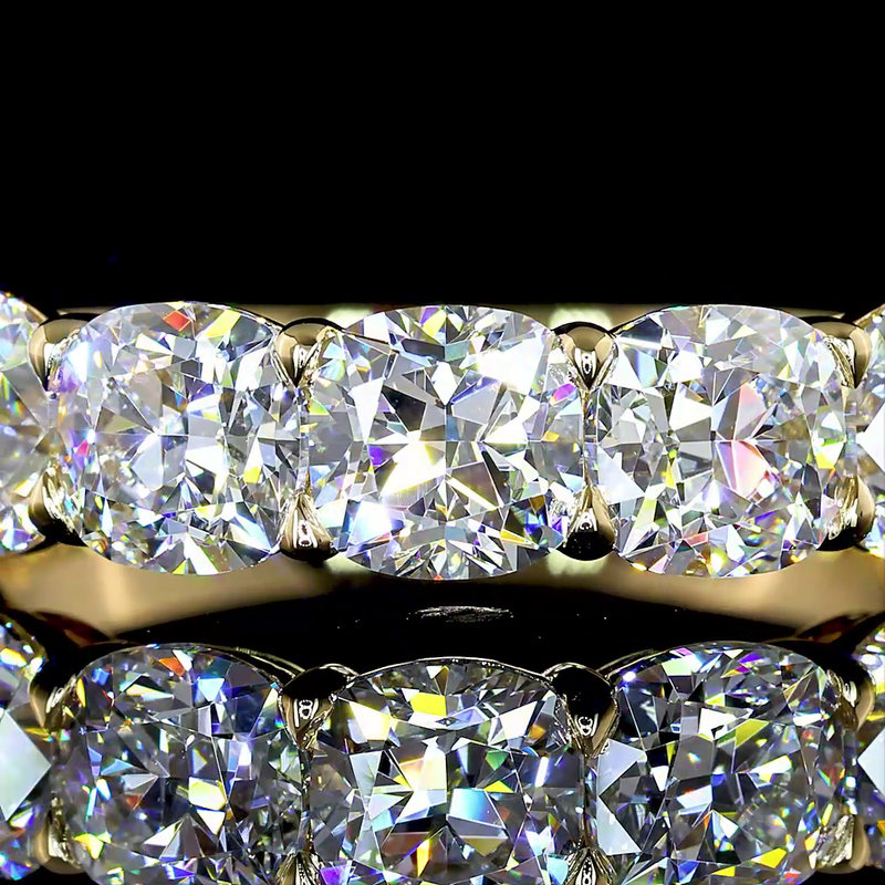 3-1/4ctw Prong Cushion Seven Stone Band