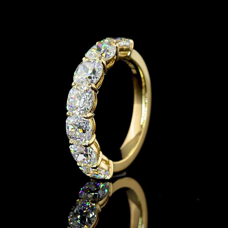 3-1/4ctw Prong Cushion Seven Stone Band