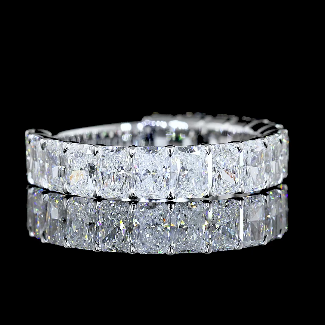 3ctw Radiant Prong Diamond 3/4 Eternity Band