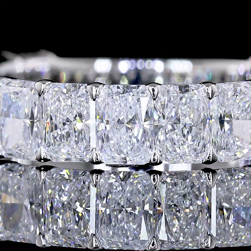3ctw Radiant Prong Diamond 3/4 Eternity Band