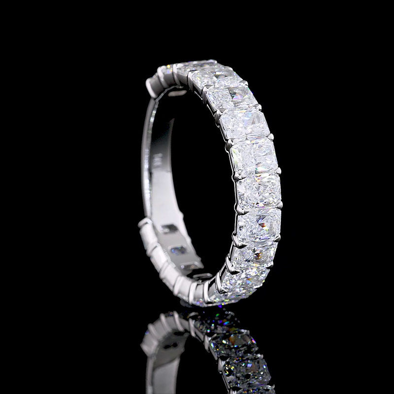 3ctw Radiant Prong Diamond 3/4 Eternity Band