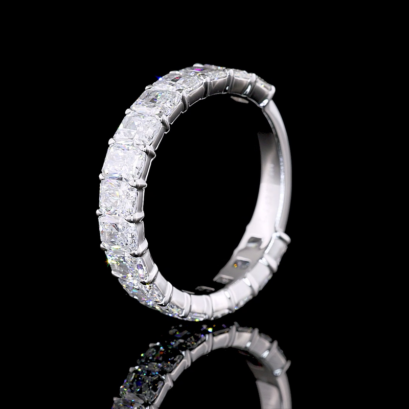 3ctw Radiant Prong Diamond 3/4 Eternity Band