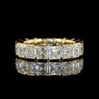5ctw Asscher Half Bezel Diamond Eternity Band