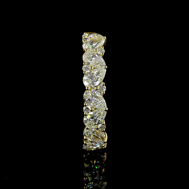 3-1/4ctw Prong Inclined Pear Half Eternity Band