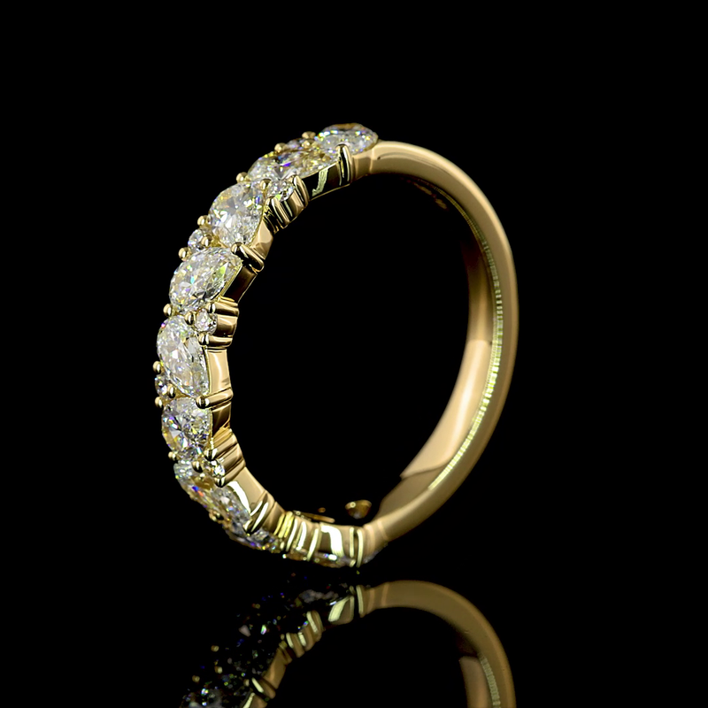 3-1/4ctw Prong Inclined Pear Half Eternity Band