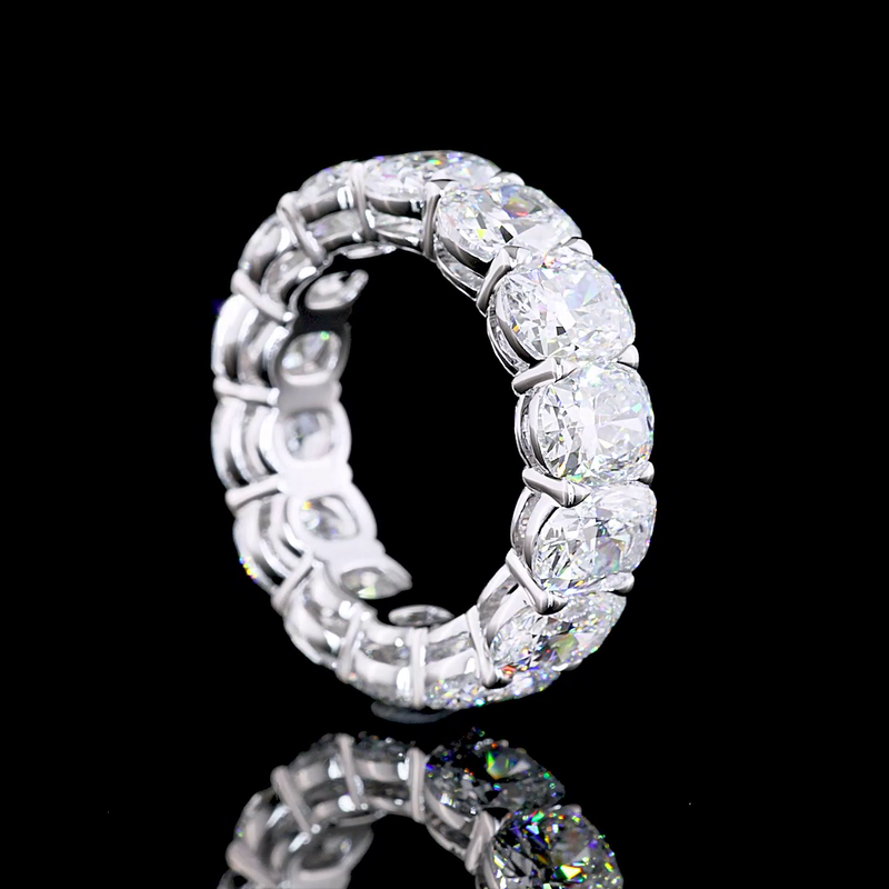 10ctw Cushion Prong Diamond Eternity Band