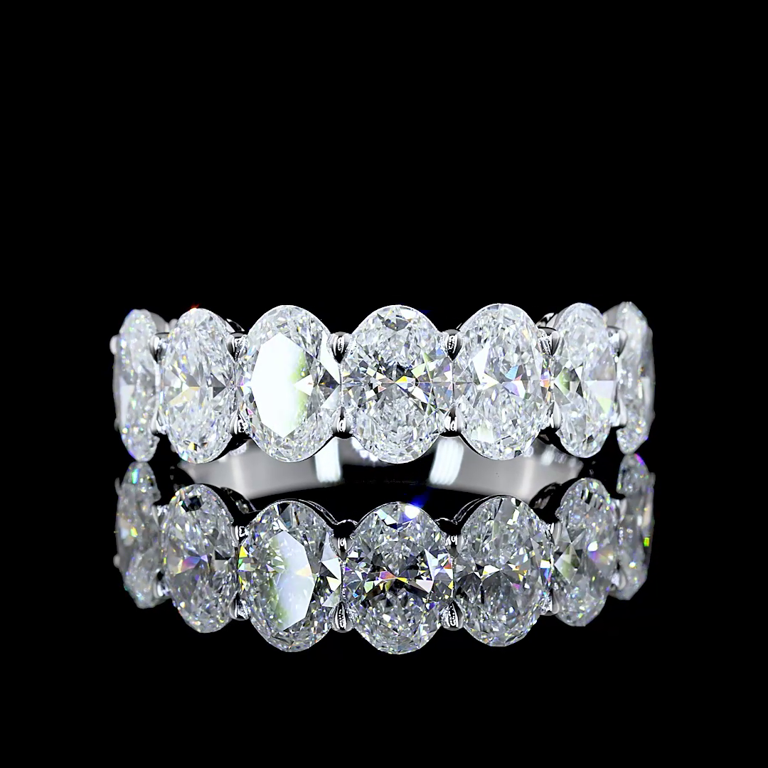 3ctw Prong Oval Seven Stone Band